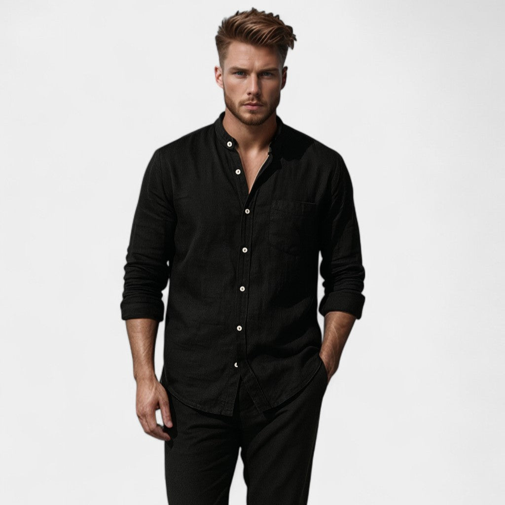 CHEMISE HOMME COL MONTANT STYLE UTILITY