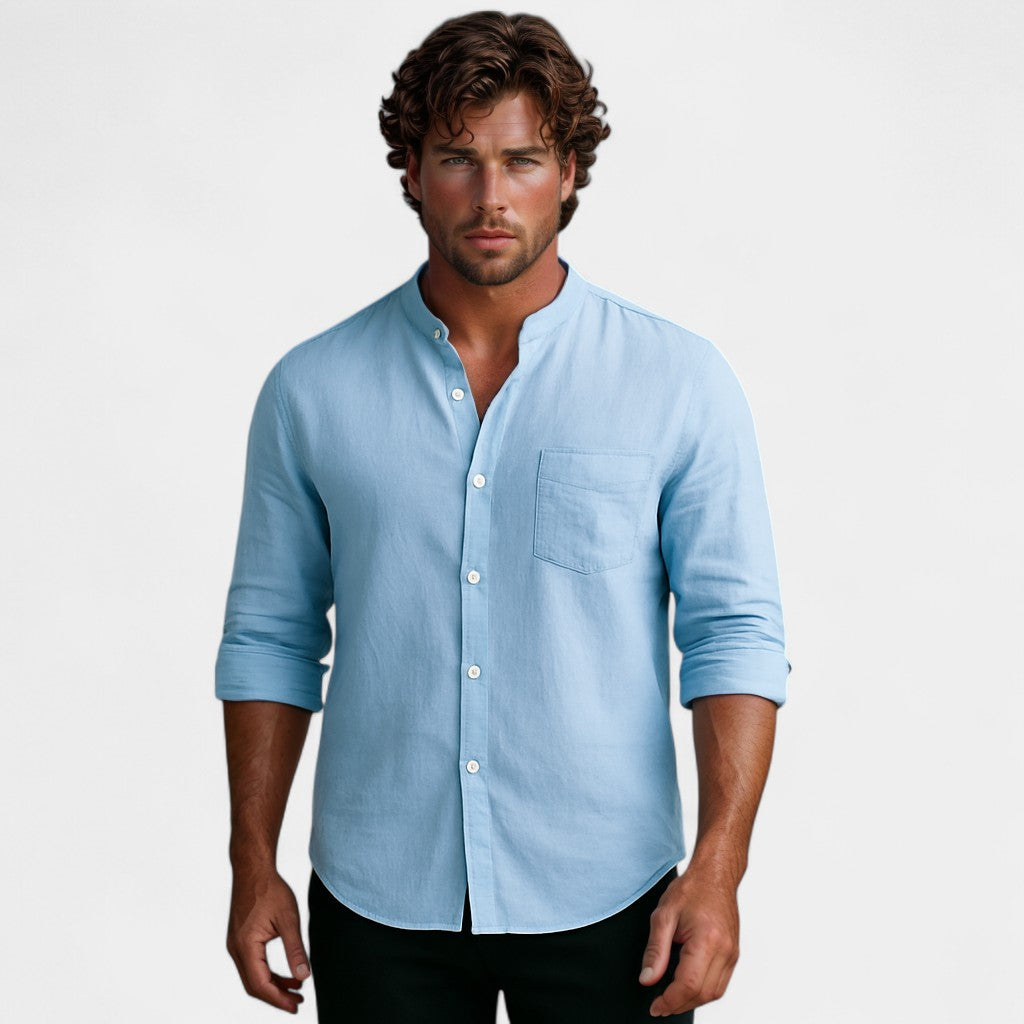 CHEMISE HOMME COL MONTANT STYLE UTILITY