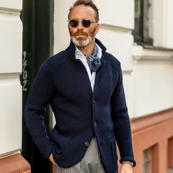 CARDIGAN HOMME MAILLE CLASSIQUE