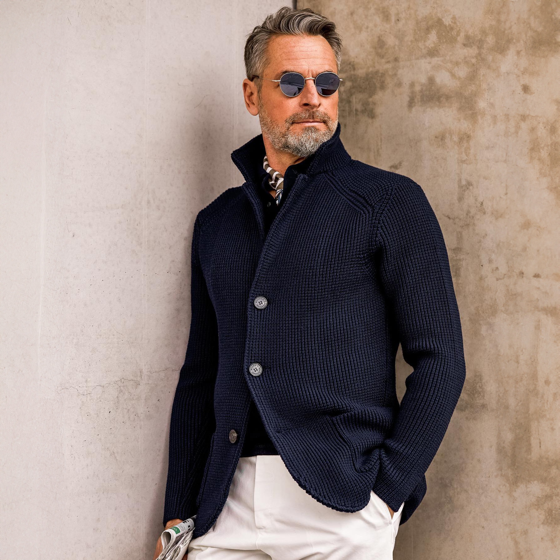 CARDIGAN HOMME MAILLE CLASSIQUE