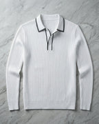 Polo Tricoté Côtelé Avec Col Classique Pour Hommes