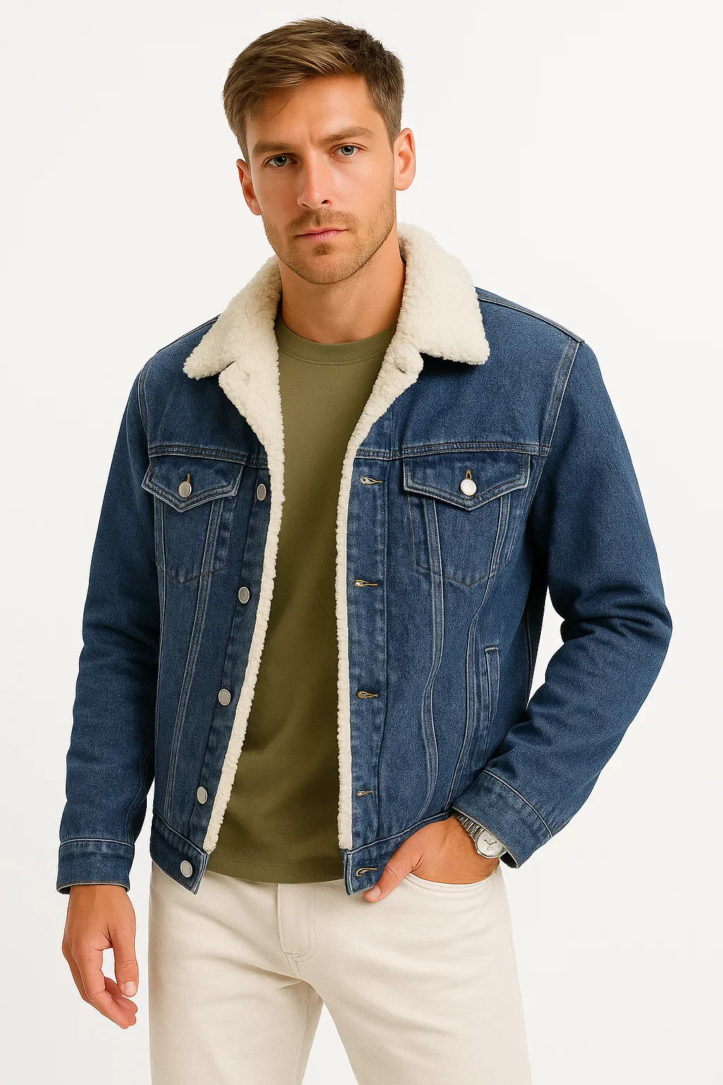 VESTE EN JEAN DOUBLÉE POUR HOMME