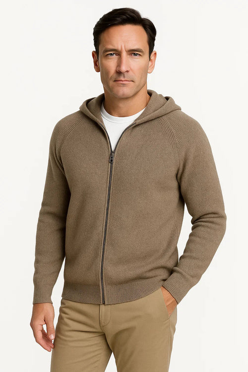 CARDIGAN À CAPUCHE EN TRICOT POUR HOMME