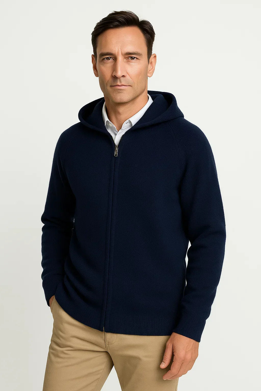 CARDIGAN À CAPUCHE EN TRICOT POUR HOMME