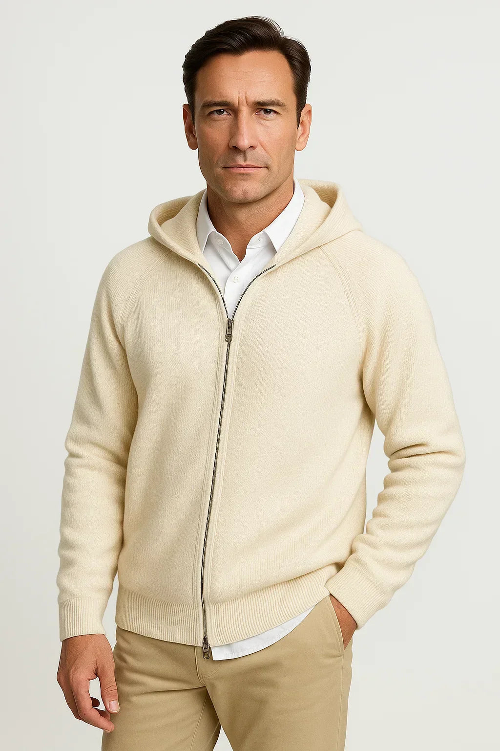 CARDIGAN À CAPUCHE EN TRICOT POUR HOMME