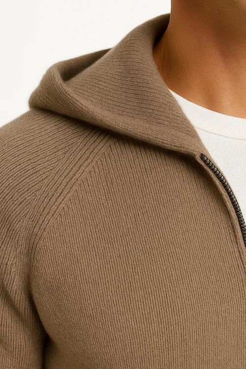 CARDIGAN À CAPUCHE EN TRICOT POUR HOMME