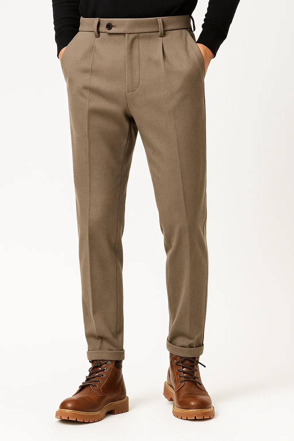 PANTALON EN MÉLANGE DE LAINE POUR HOMME