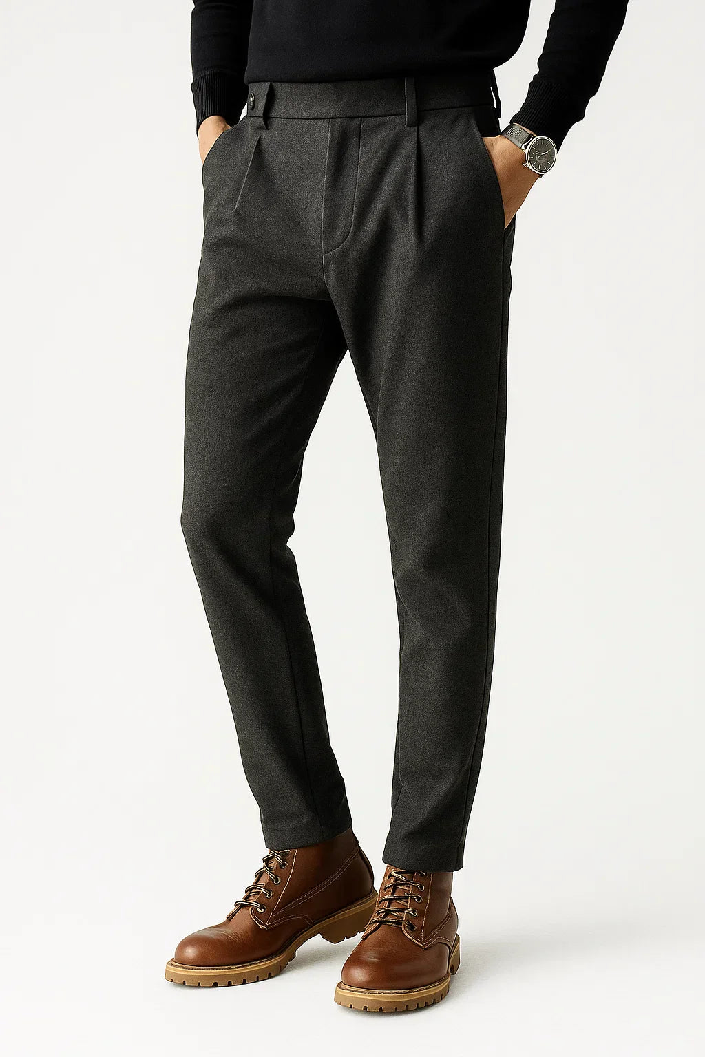 PANTALON EN MÉLANGE DE LAINE POUR HOMME