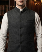 Gilet À Col Mao Avec Fermeture Boutonnée Pour Hommes