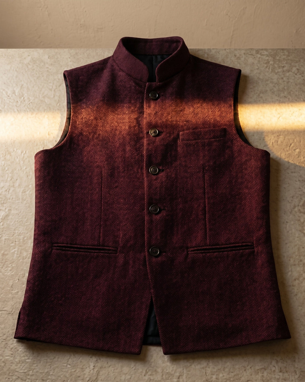 Gilet À Col Mao Avec Fermeture Boutonnée Pour Hommes