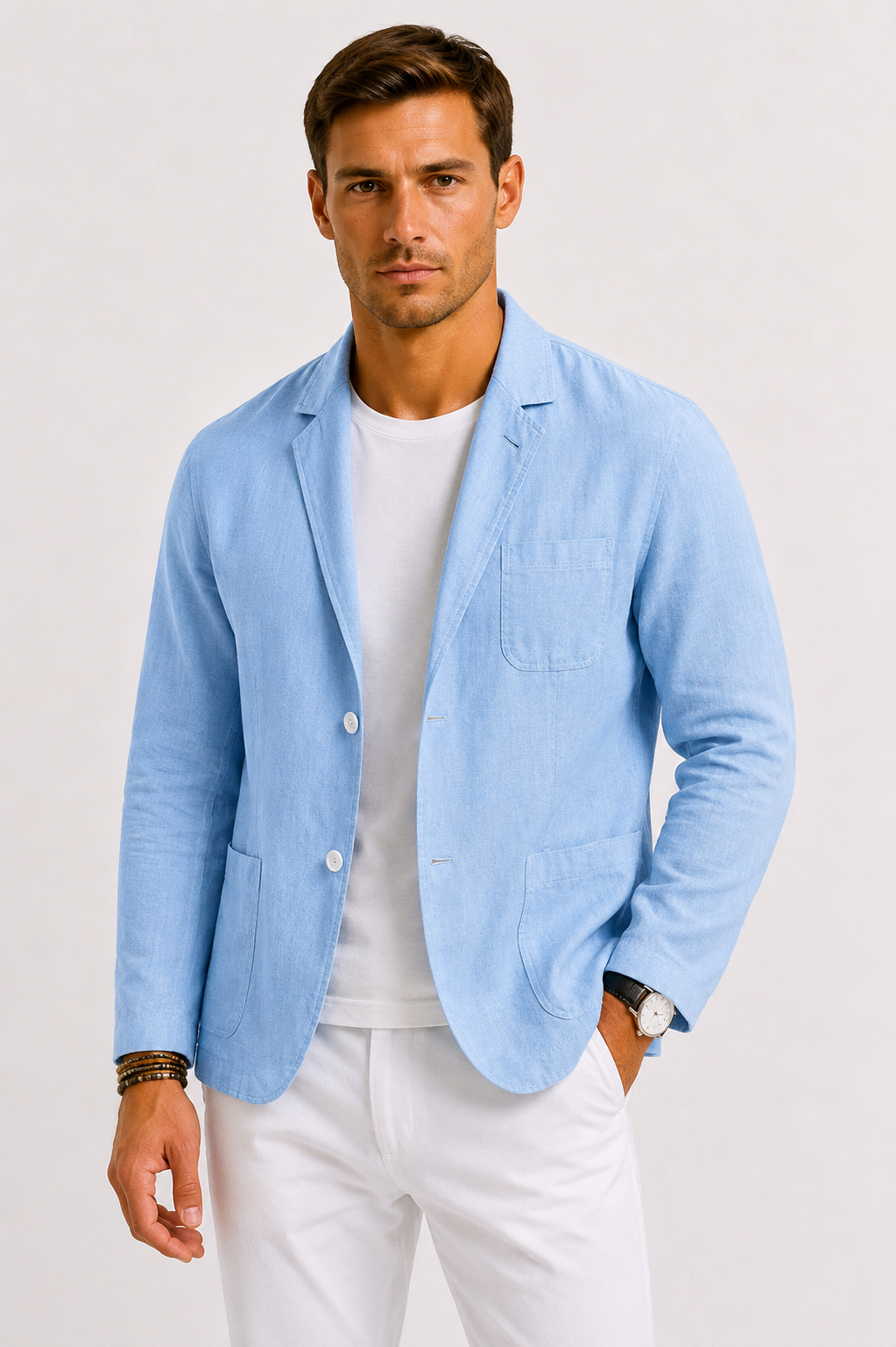 Blazer lin hommes - Bleu