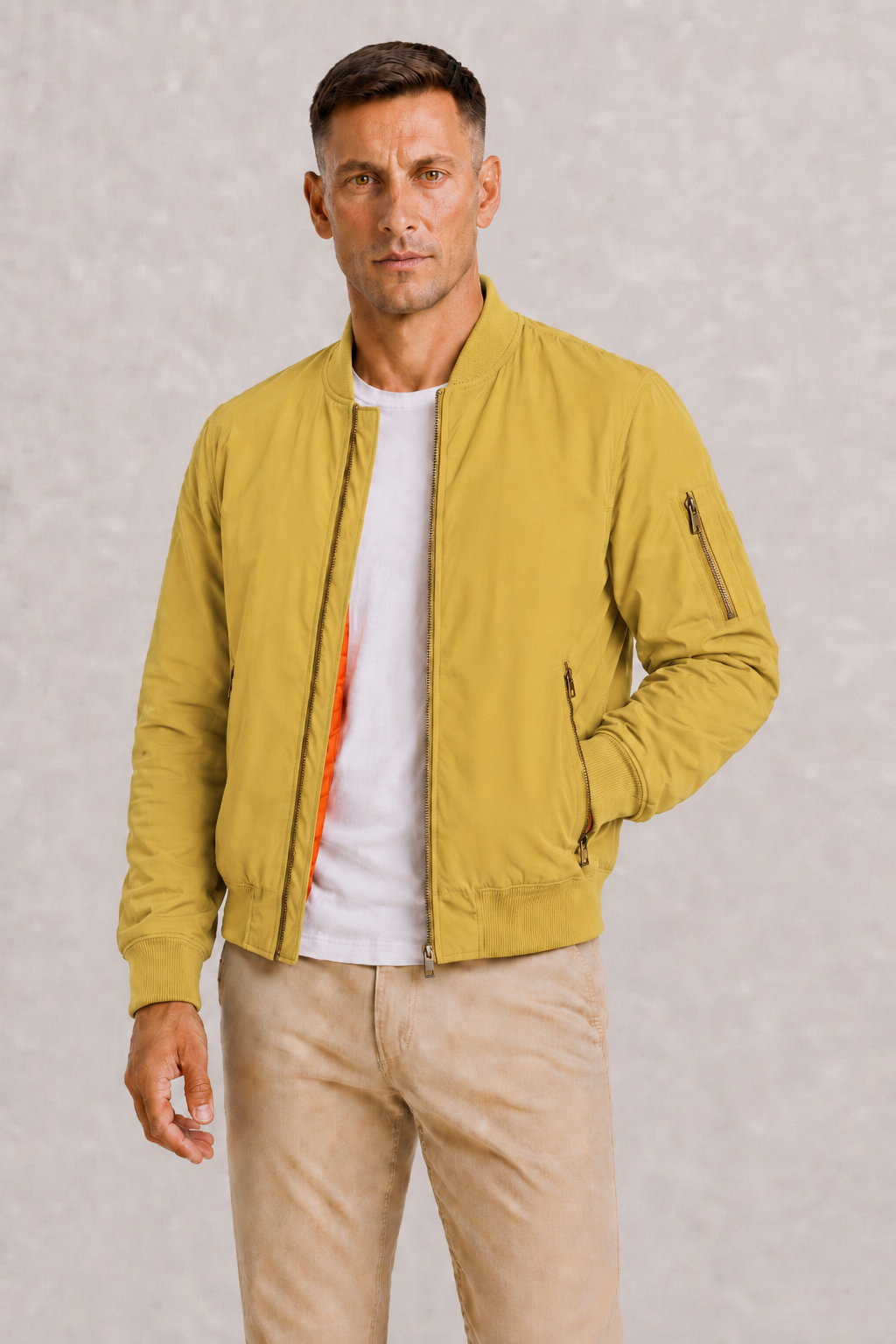 Blouson bomber oversize pour hommes - Jaune