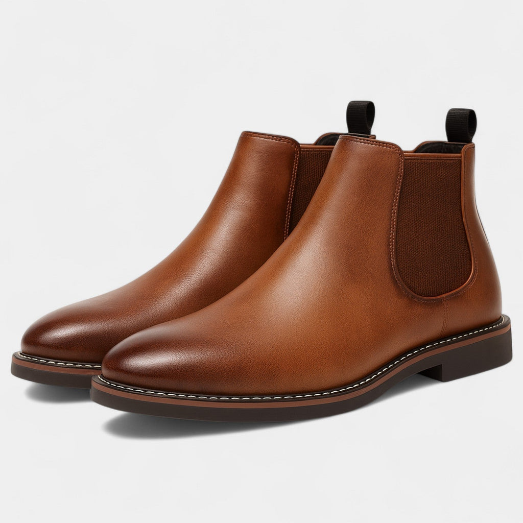 Bottines chelsea homme cuir vachette - Marron