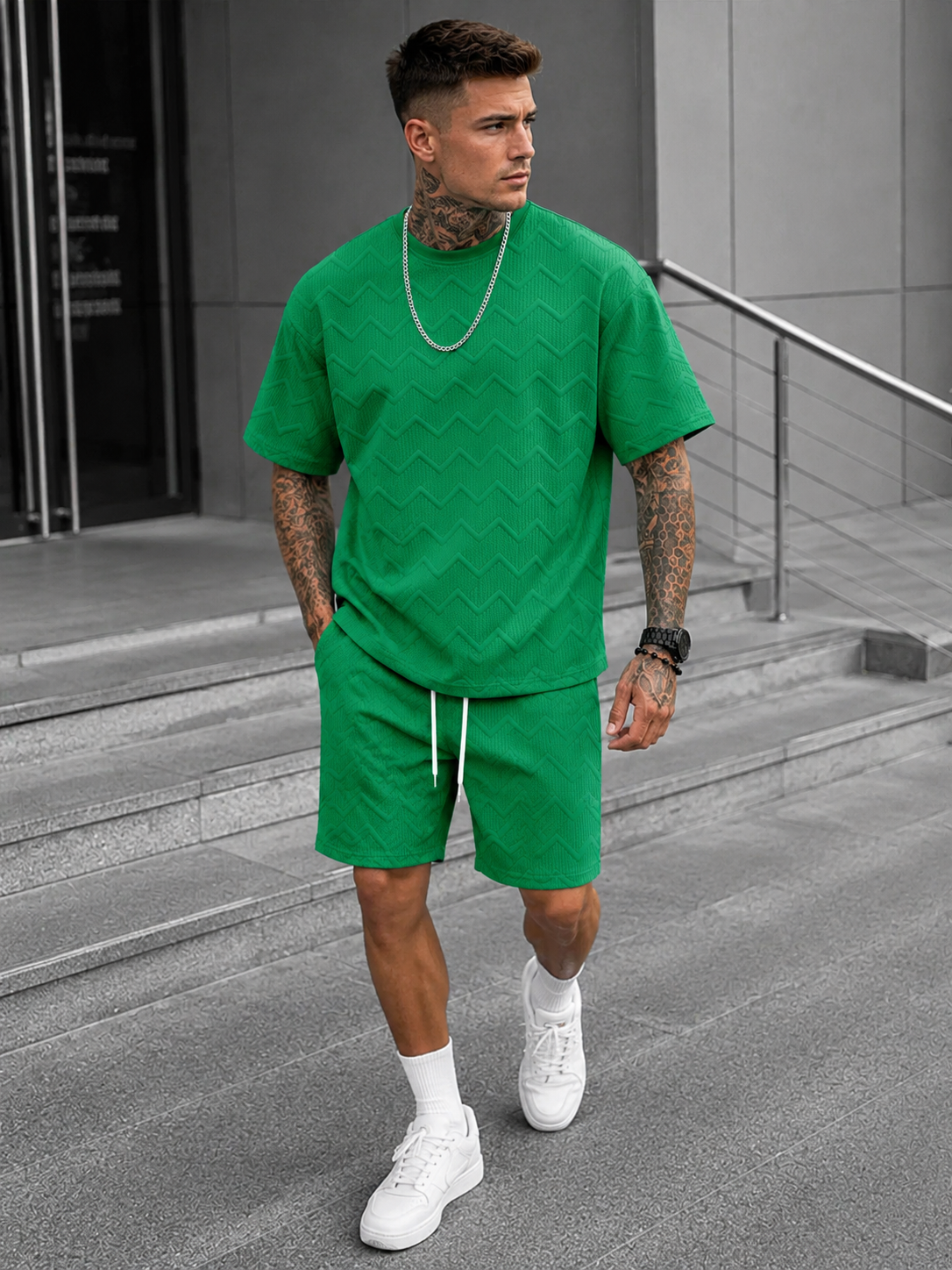 Ensemble T-Shirt Oversize Avec Short Pour Hommes