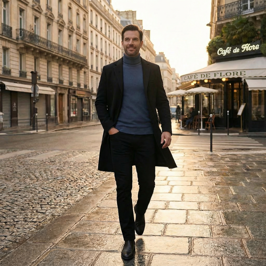 MANTEAU HOMME TRENCH MI-LONG