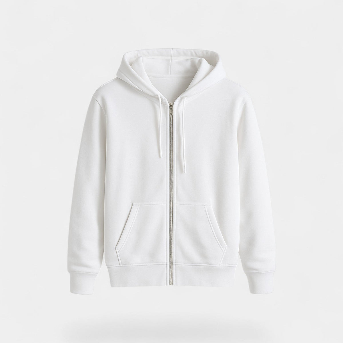 Cardigan homme à capuche zippé - Blanc