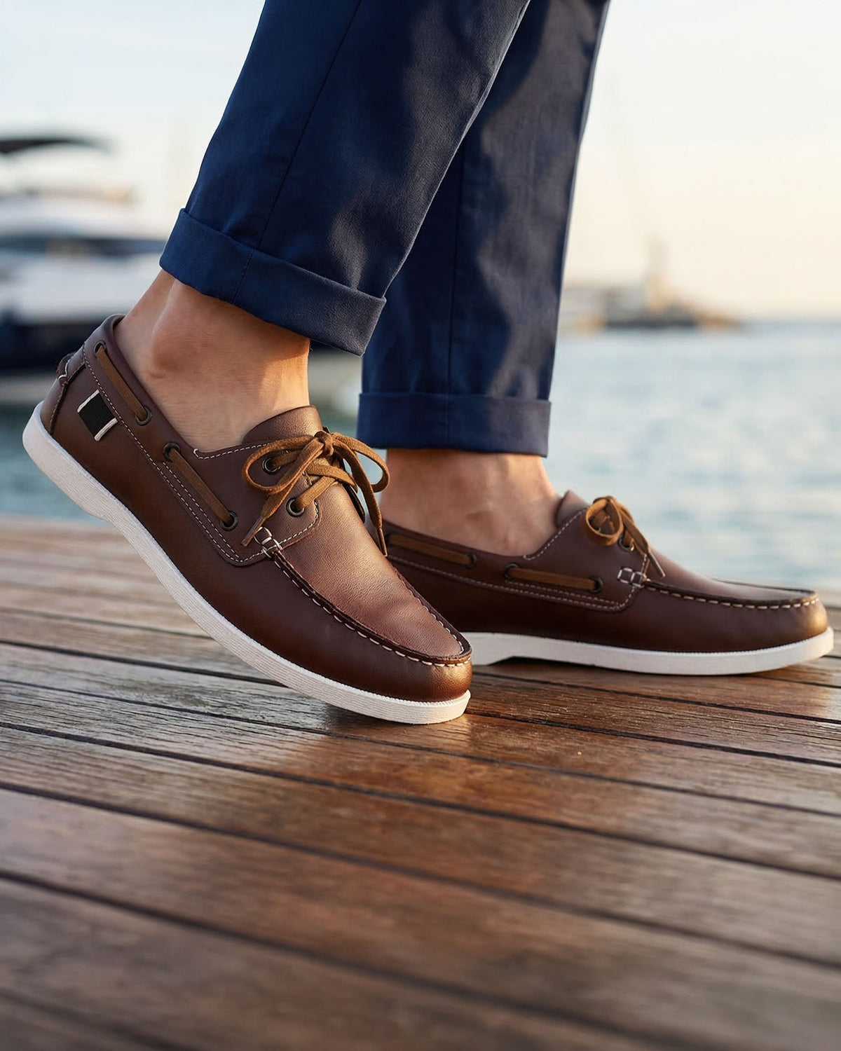 Chaussures bateau avec laçage latéral pour hommes - image 6