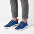 Chaussures habillées en cuir à silhouette business casual - Bleu