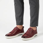 Chaussures habillées en cuir à silhouette business casual - Rouge