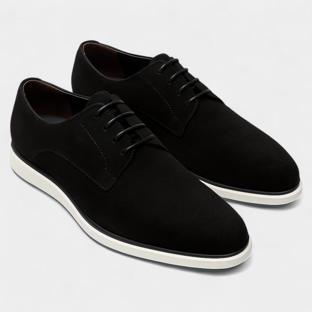 Chaussures homme en matière synthétique à lacets style business - Noir