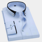 Chemise classique à manches longues pour homme - Bleu clair
