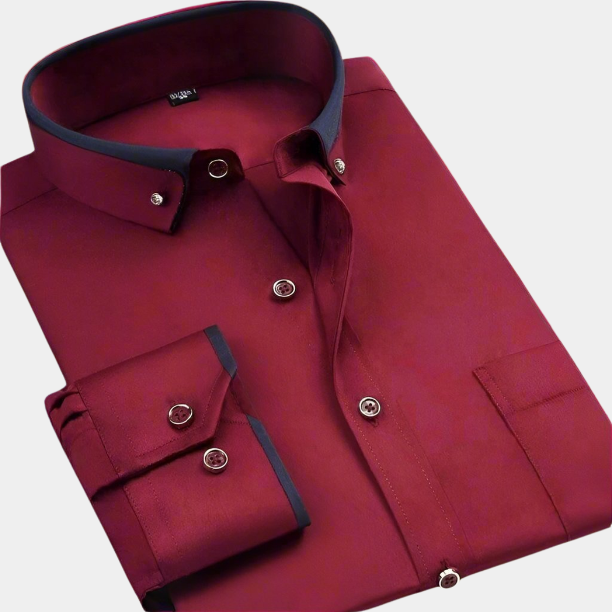 Chemise classique à manches longues pour homme - Rouge