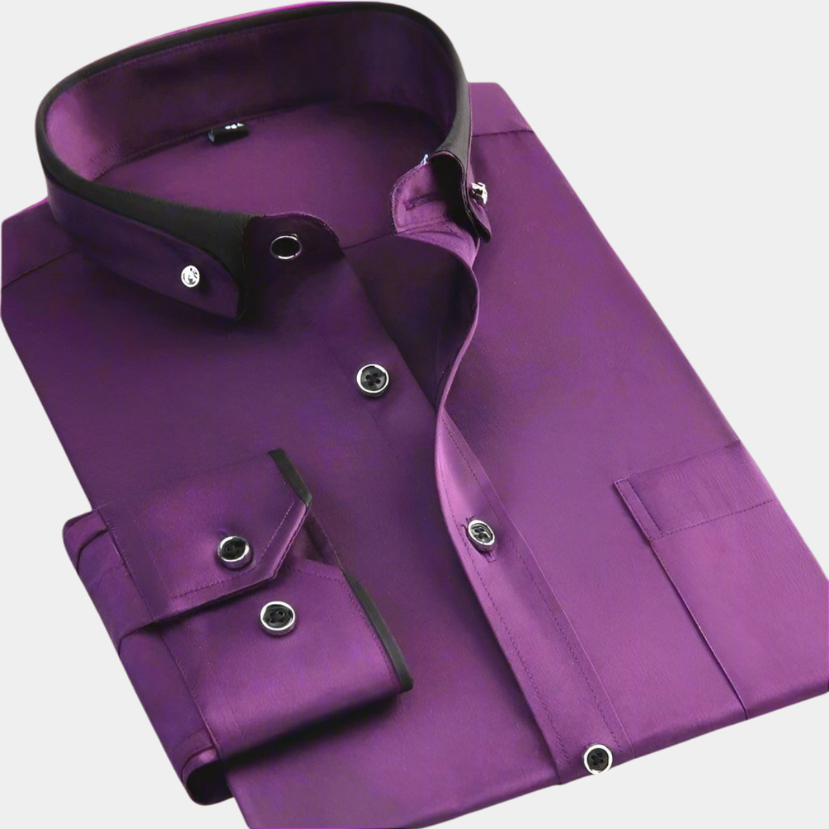 Chemise classique à manches longues pour homme - Violet