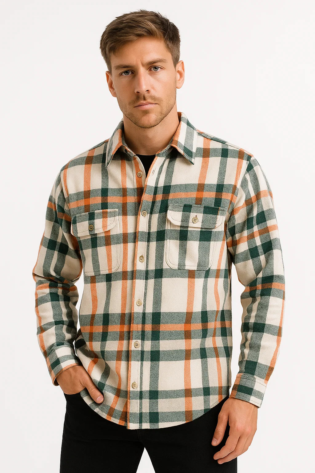 Chemise d’hiver à carreaux pour homme - Motif 3