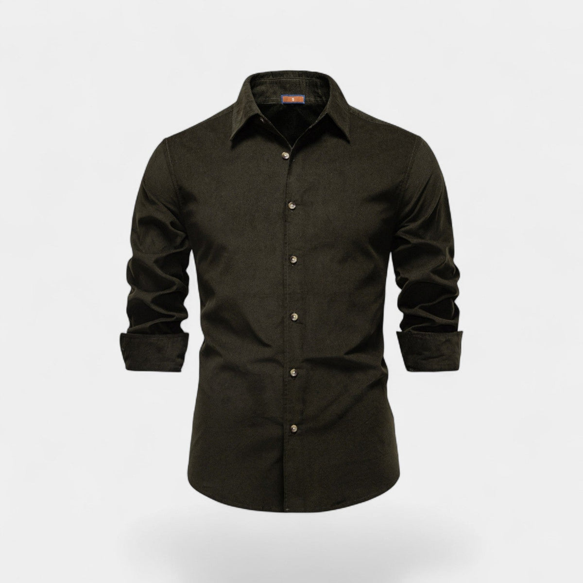 Chemise homme velours côtelé manches longues - Vert militaire