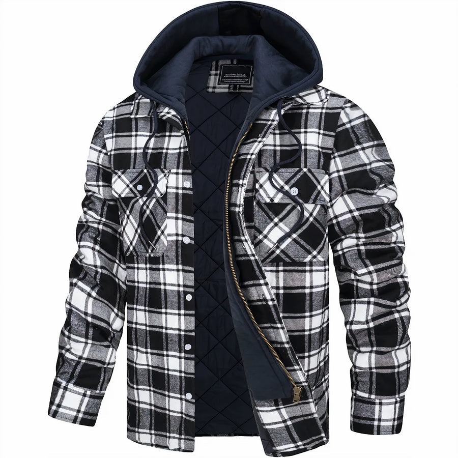 Veste Homme À Carreaux Avec Capuche