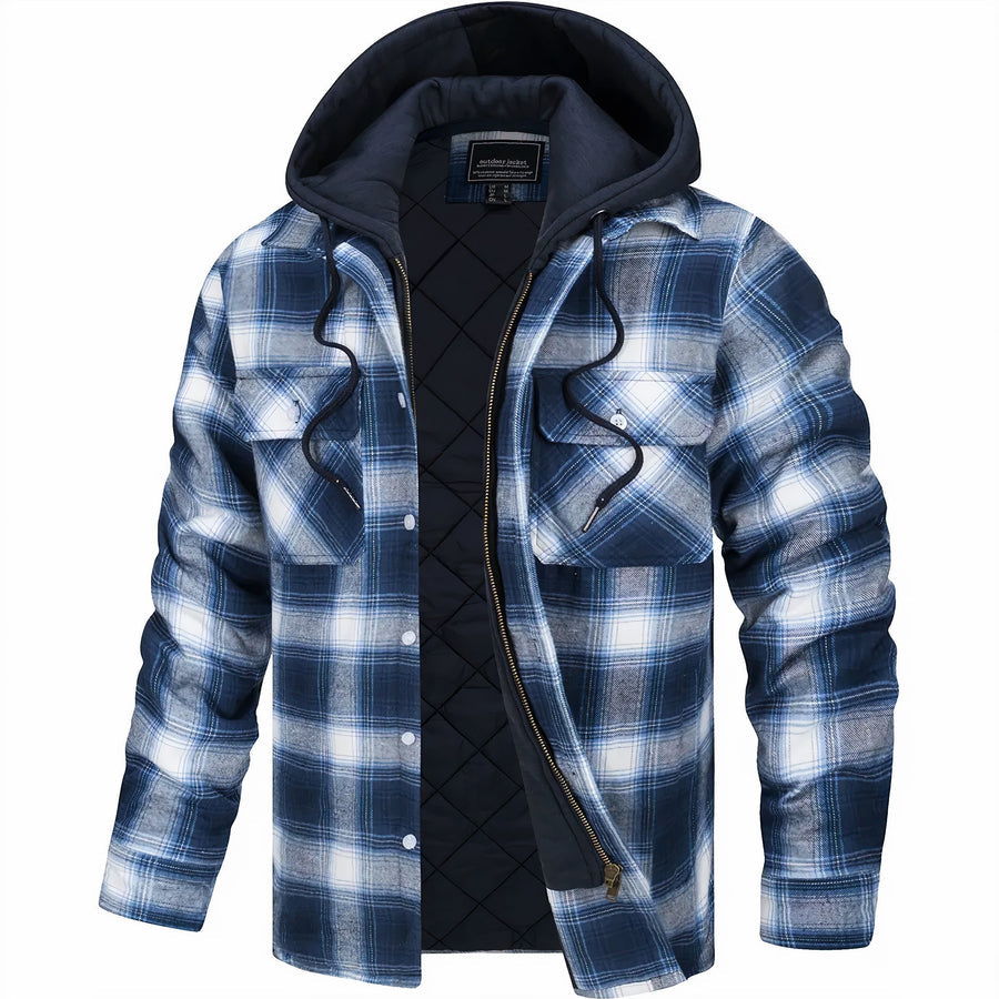 Veste Homme À Carreaux Avec Capuche