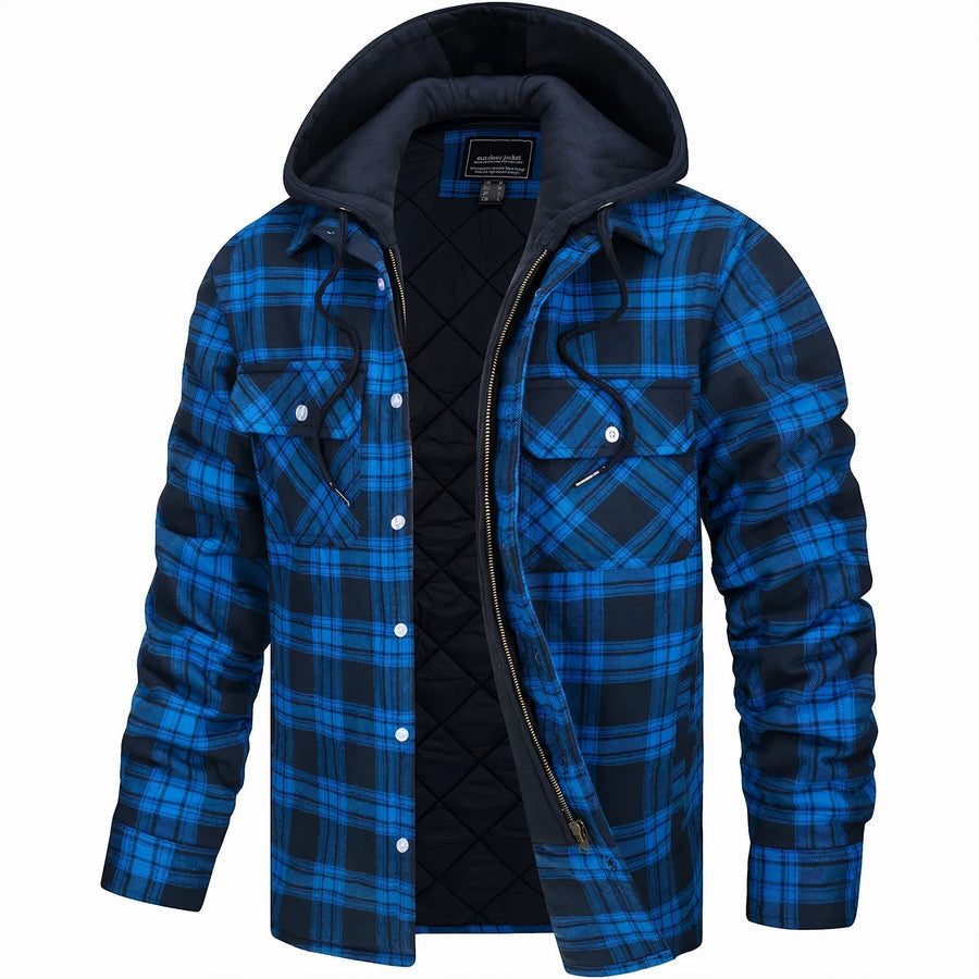 Veste Homme À Carreaux Avec Capuche