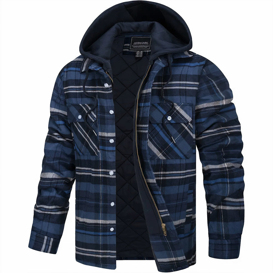 Veste Homme À Carreaux Avec Capuche