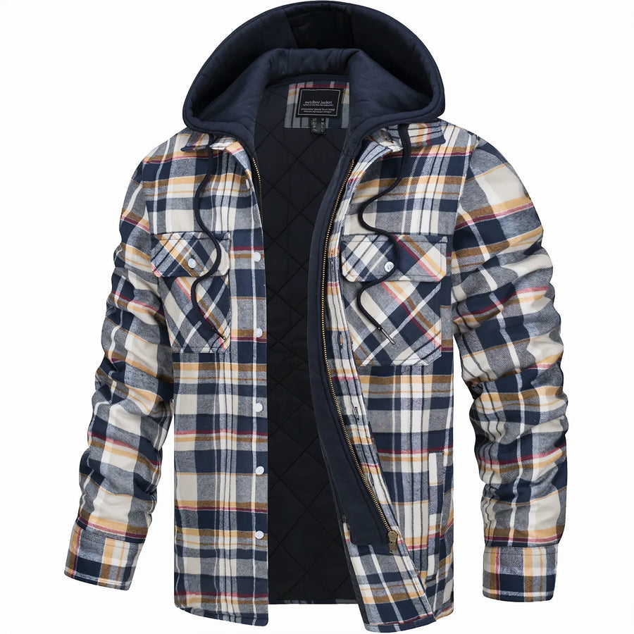Veste Homme À Carreaux Avec Capuche