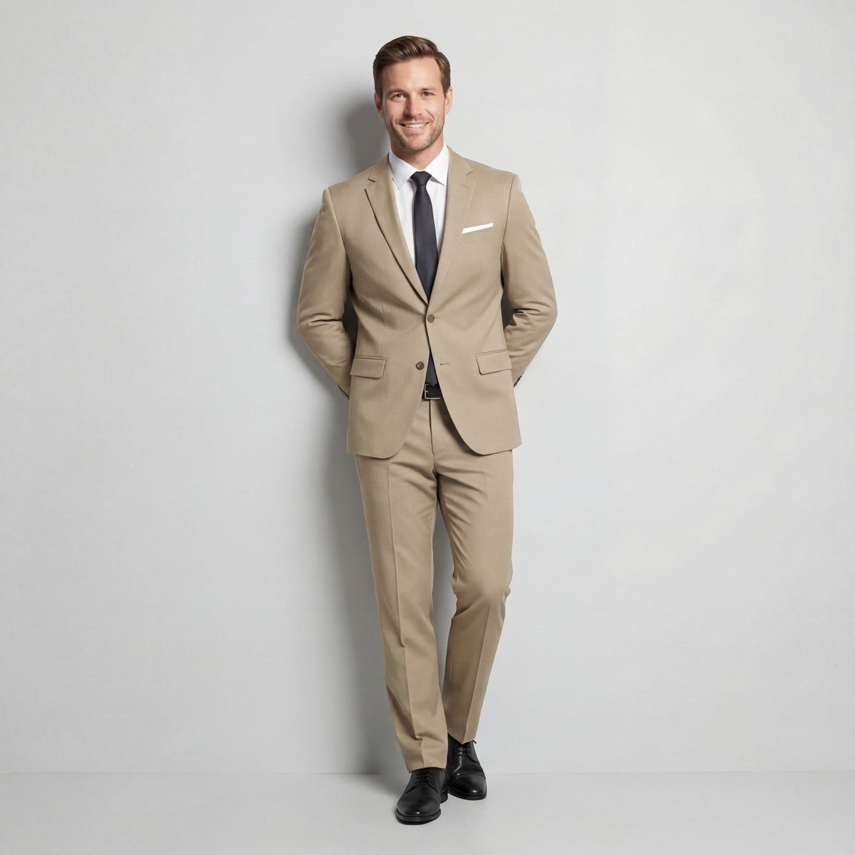 Costume homme deux pièces veste et pantalon - Kaki