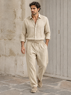 Costume lin pour homme - Beige