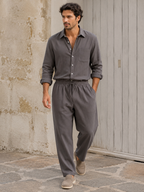 Costume lin pour homme - Gris
