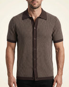 Polo Tricoté À Rayures Verticales Pour Hommes