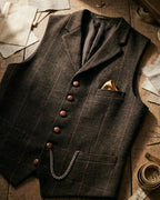 Gilet À Revers Avec Motif À Carreaux Pour Hommes