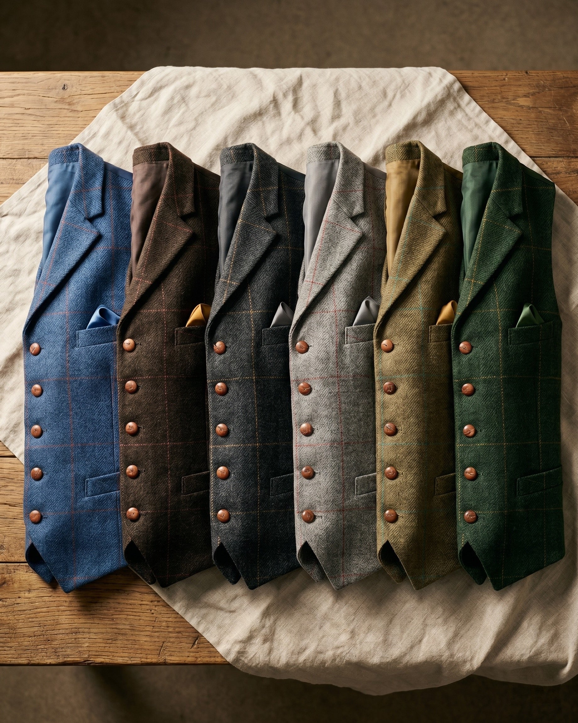 Gilet À Revers Avec Motif À Carreaux Pour Hommes