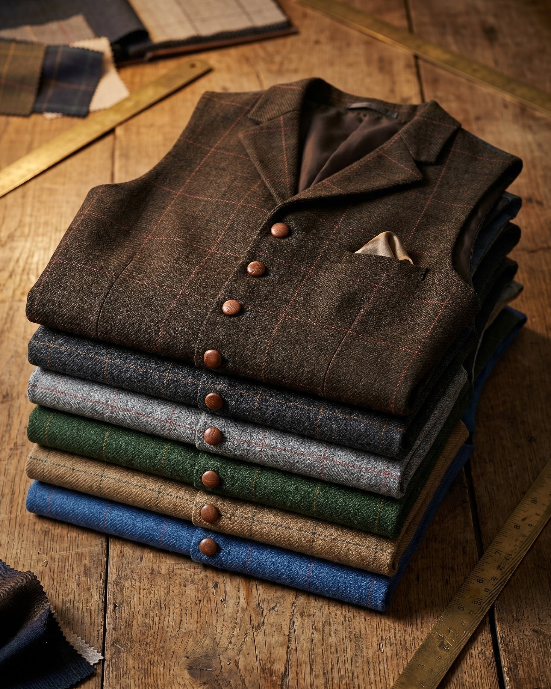 Gilet À Revers Avec Motif À Carreaux Pour Hommes