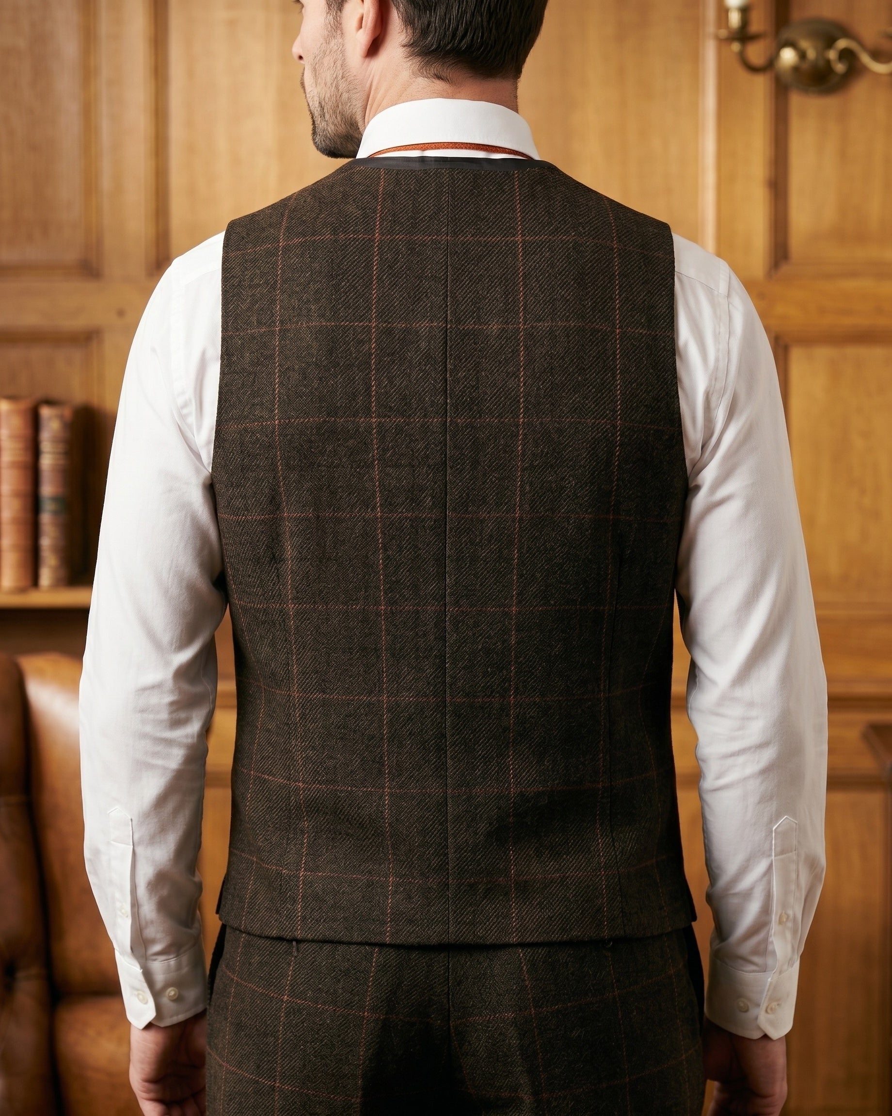 Gilet À Revers Avec Motif À Carreaux Pour Hommes