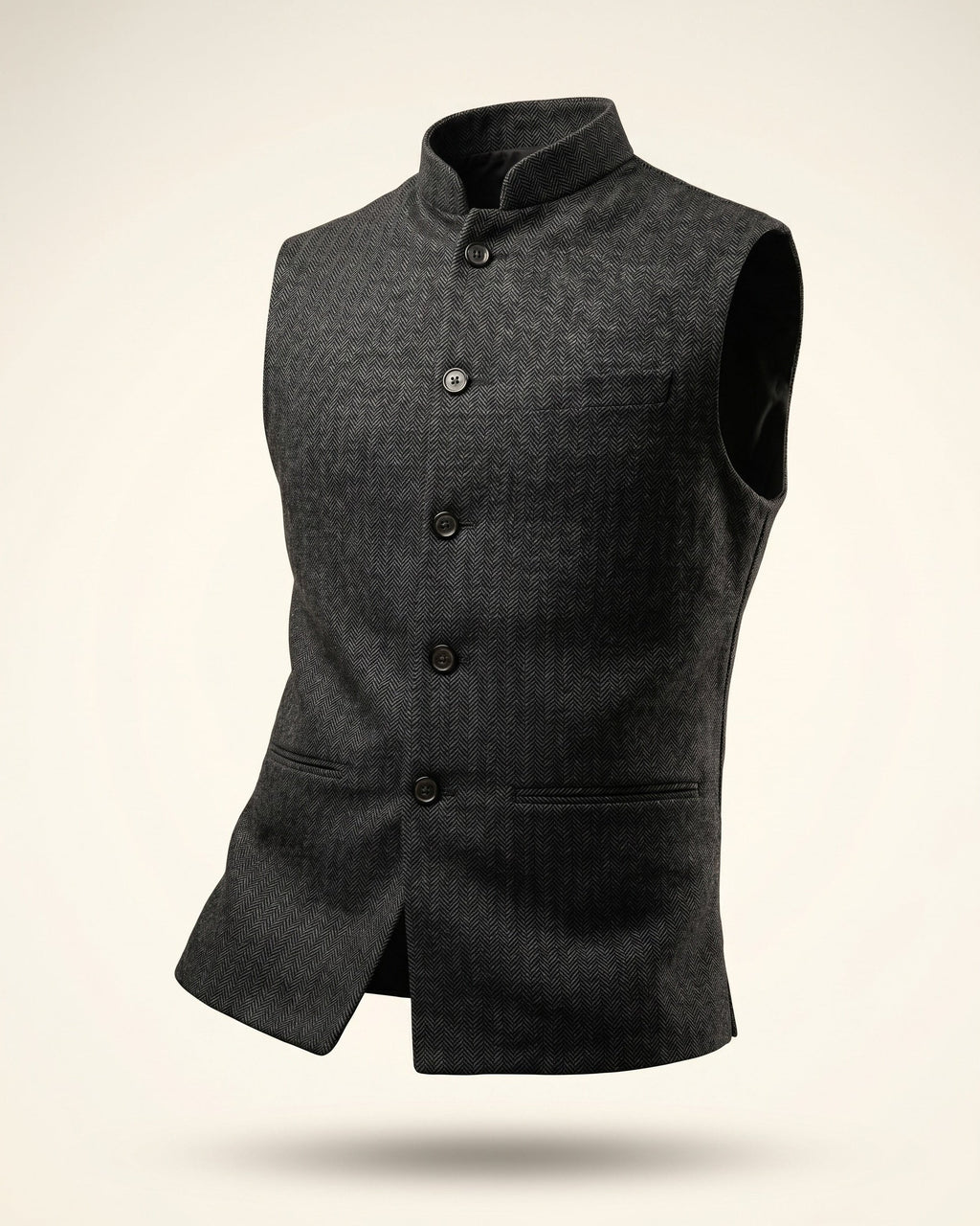Gilet À Col Mao Avec Fermeture Boutonnée Pour Hommes