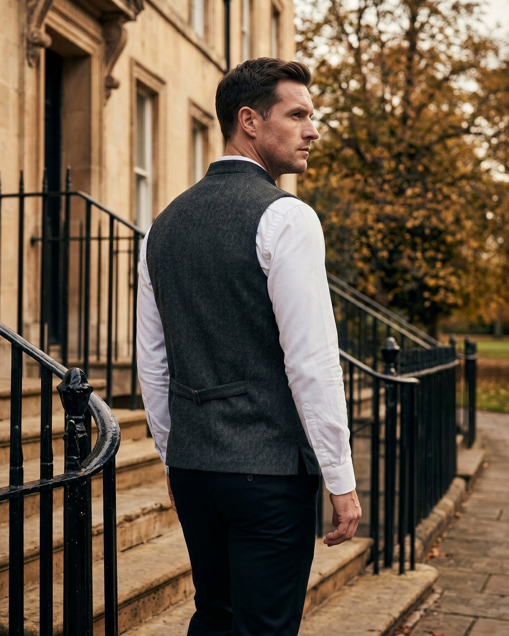 Gilet À Col Mao Avec Fermeture Boutonnée Pour Hommes