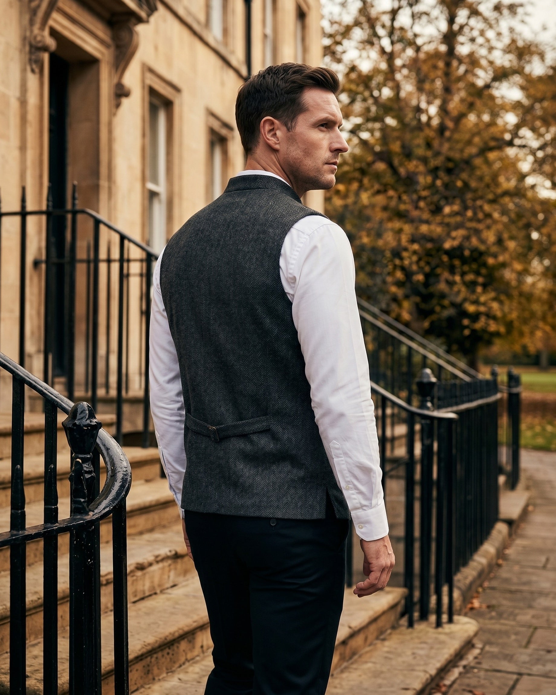 Gilet À Col Mao Avec Fermeture Boutonnée Pour Hommes