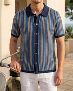 Polo Tricoté Avec Fermeture Boutonnée Pour Hommes