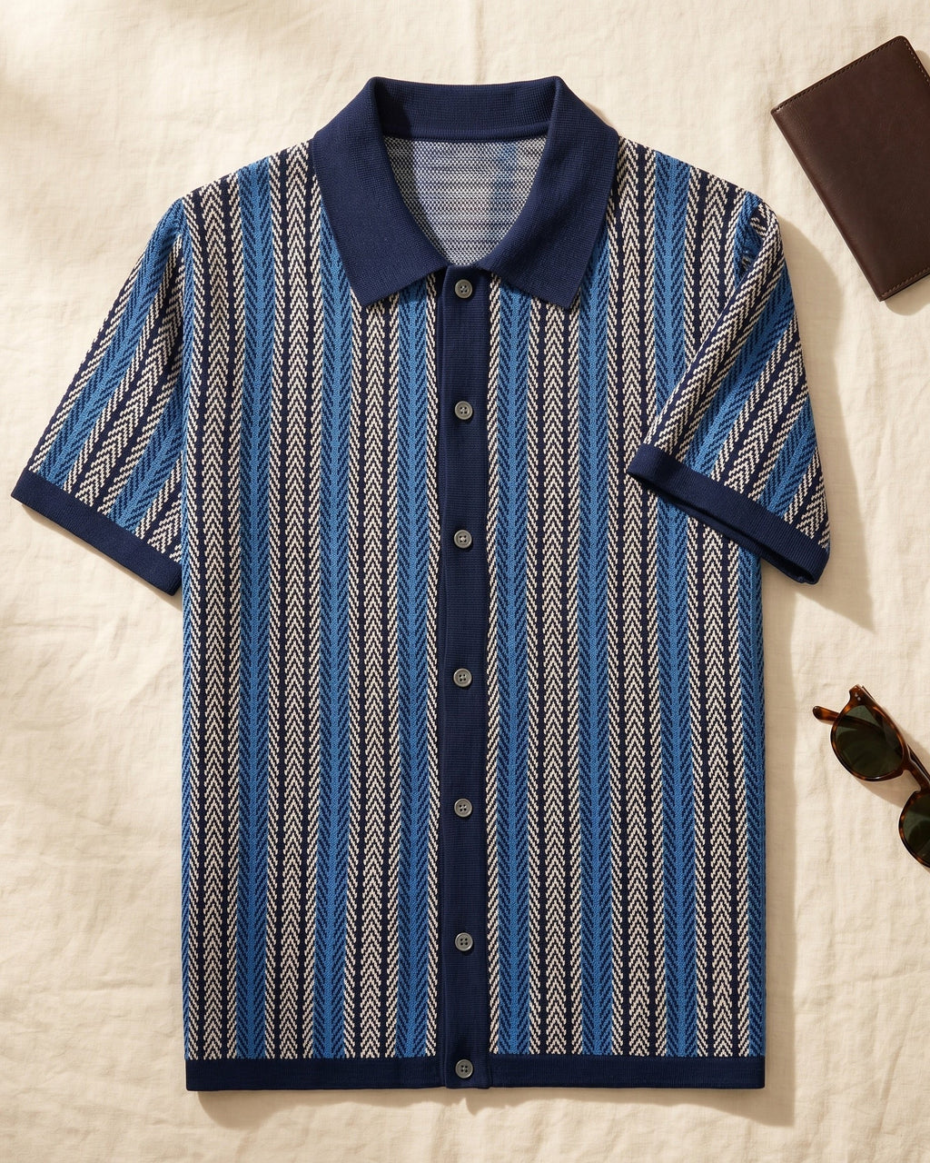 Polo Tricoté Avec Fermeture Boutonnée Pour Hommes