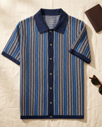 Polo Tricoté Avec Fermeture Boutonnée Pour Hommes