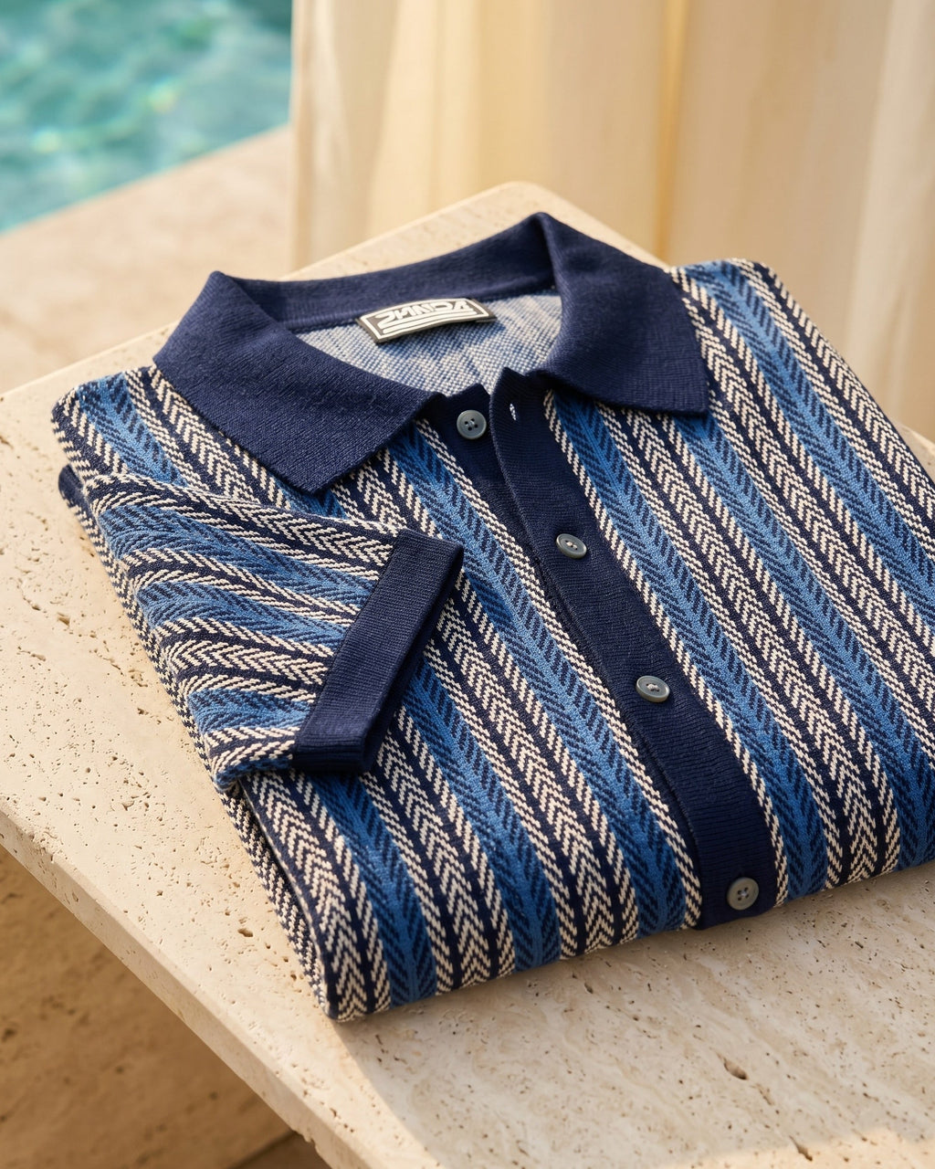 Polo Tricoté Avec Fermeture Boutonnée Pour Hommes