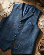 Gilet À Revers Avec Motif À Carreaux Pour Hommes